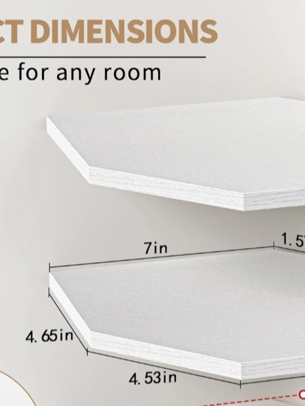 Fun Memories Corner Shelf Wall Mount, Floating Corner Shelves, Set of 2 Corner